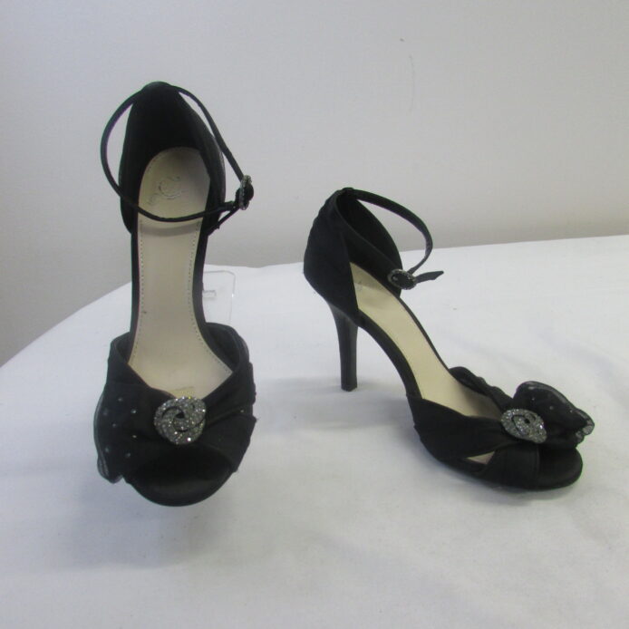 Unbranded Women's Black Open Toe Evening Heel w Ankle Strap Size 8