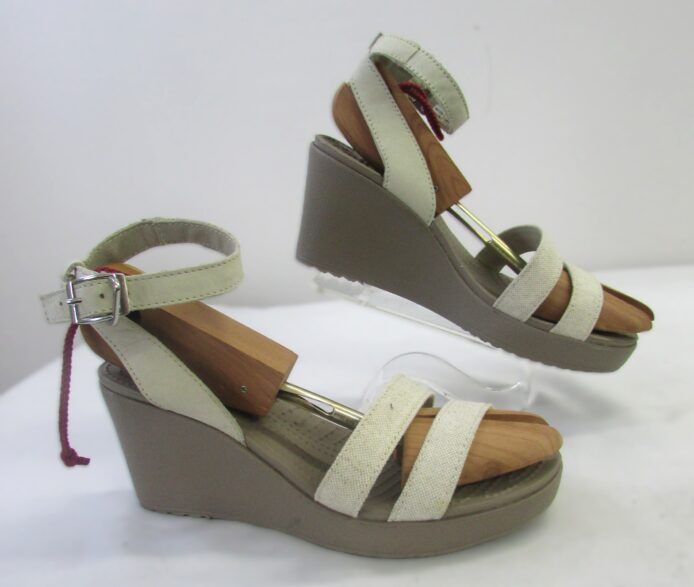 Crocs Women's Nude Strappy Wedge Sandal Size 8 - Image 5