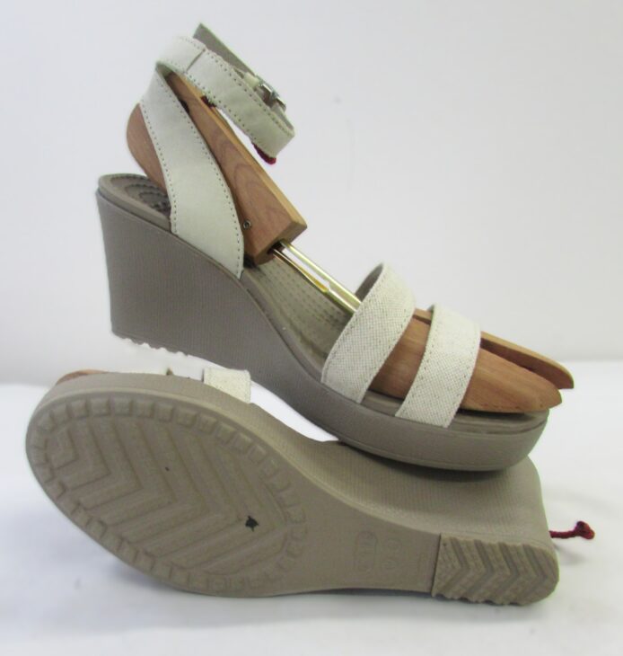 Crocs Women's Nude Strappy Wedge Sandal Size 8 - Image 6