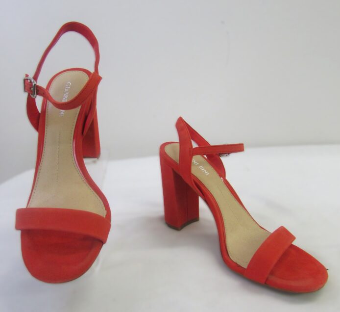 Gianni Bini Women's Red Fabric Strappy Heels Size 7.5