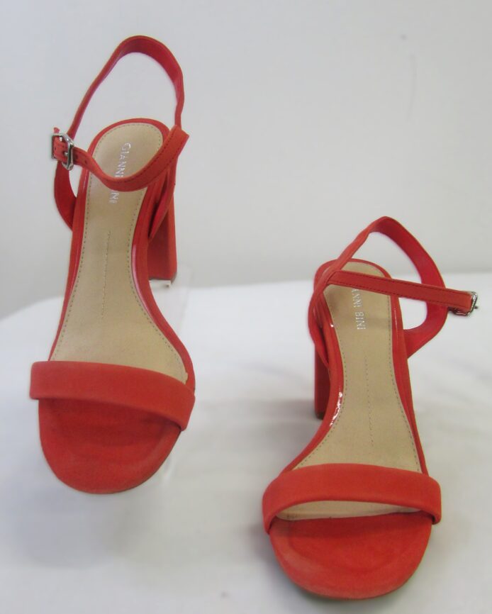 Gianni Bini Women's Red Fabric Strappy Heels Size 7.5 - Image 2