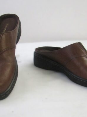 Naturalizer Women's Brown Leather Slip-On Mules Size 6