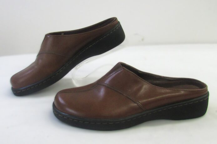 Naturalizer Women's Brown Leather Slip-On Mules Size 6 - Image 3