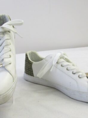 Tommy Hilfiger Women's White Leather Lace Up Gym Shoes Size 10