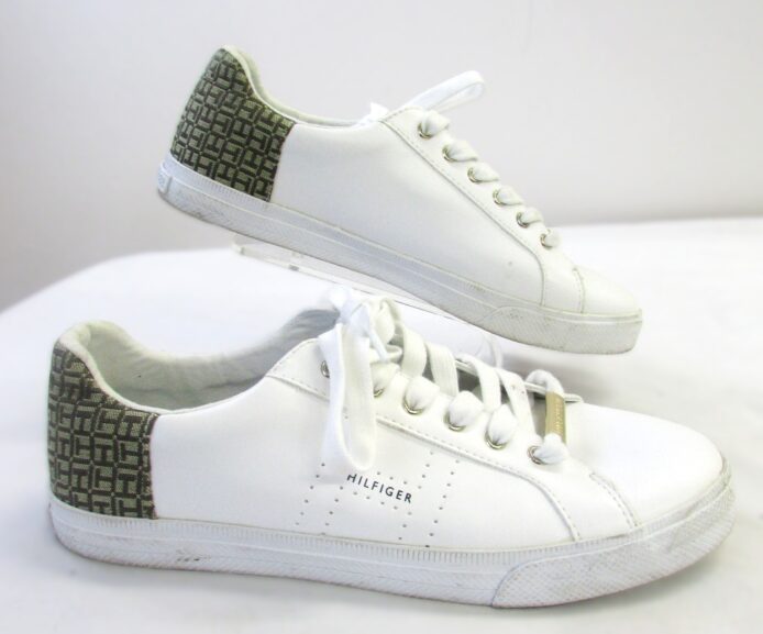 Tommy Hilfiger Women's White Leather Lace Up Gym Shoes Size 10 - Image 5