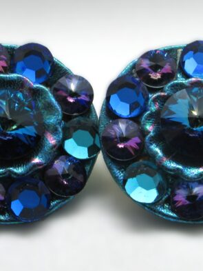 Dressy Rhinestones, Royal Blue Rhinestones & Gemstone Cushion Clip-On Earrings