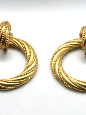 Vintage Gold Tone Two-In-One Dangle/Drop and Hoop Earrings