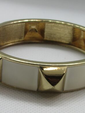 Gold and Enamel Bangle Cuff Hinge Bracelet