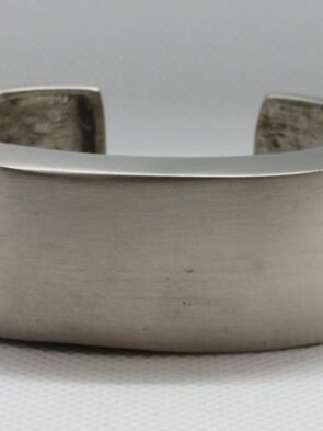 Vintage Stamped Les Benard Brushed Sterling Silver Hign Cuff Bracelet