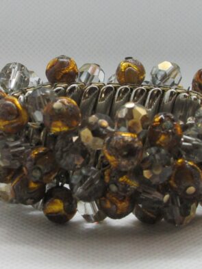 Vintage Beaded Thick Clutter Stretch  Bracelet