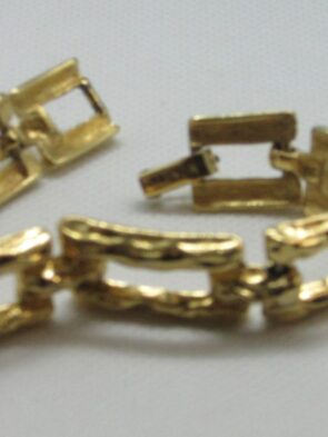 Vintage Stamped Monet Gold Link Bracelet