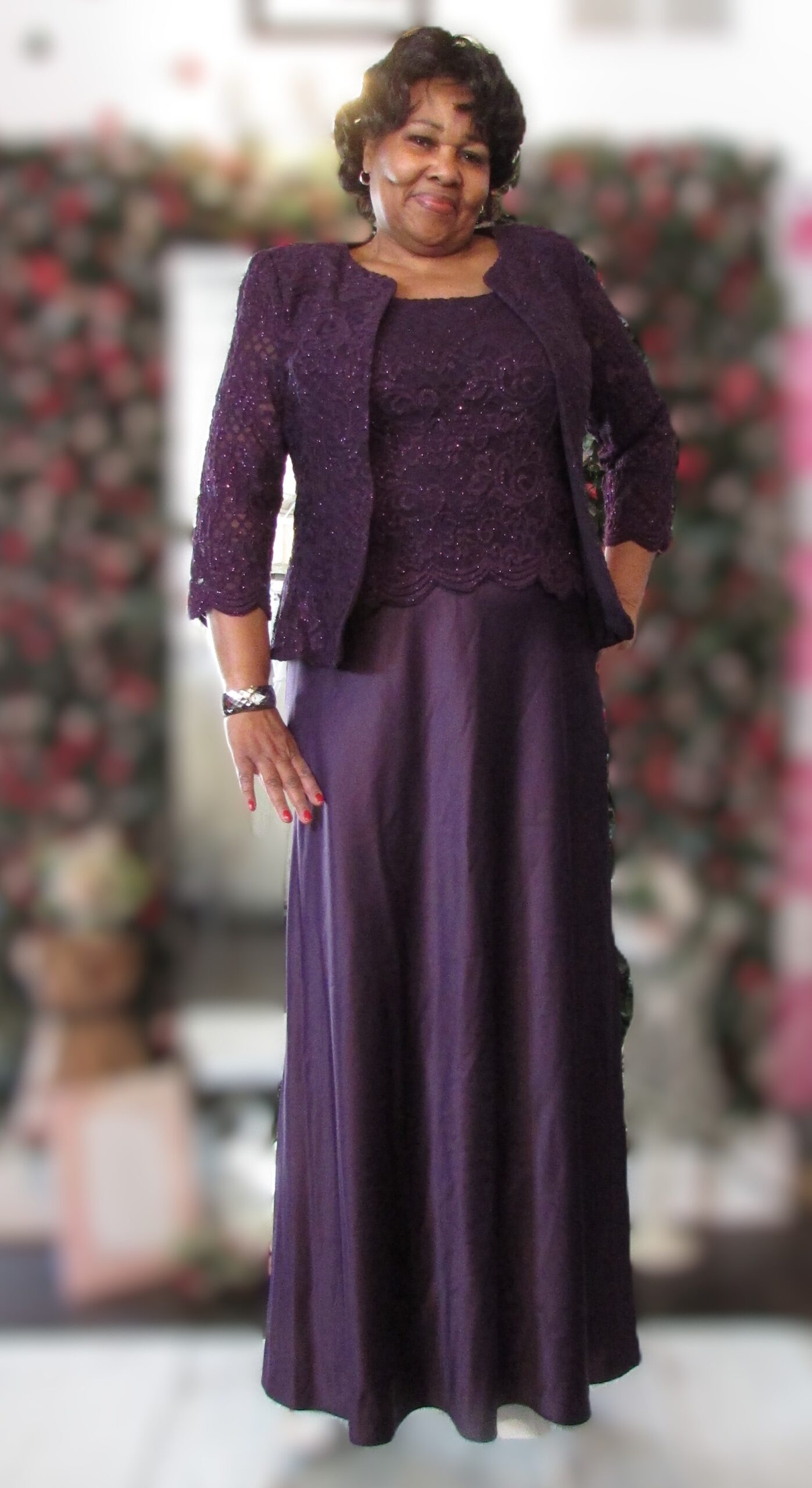 Alex Evenings Deep Purple Sleeveless Gown w/ 3/4 Sleeve Jacket Size 12 - Image 4