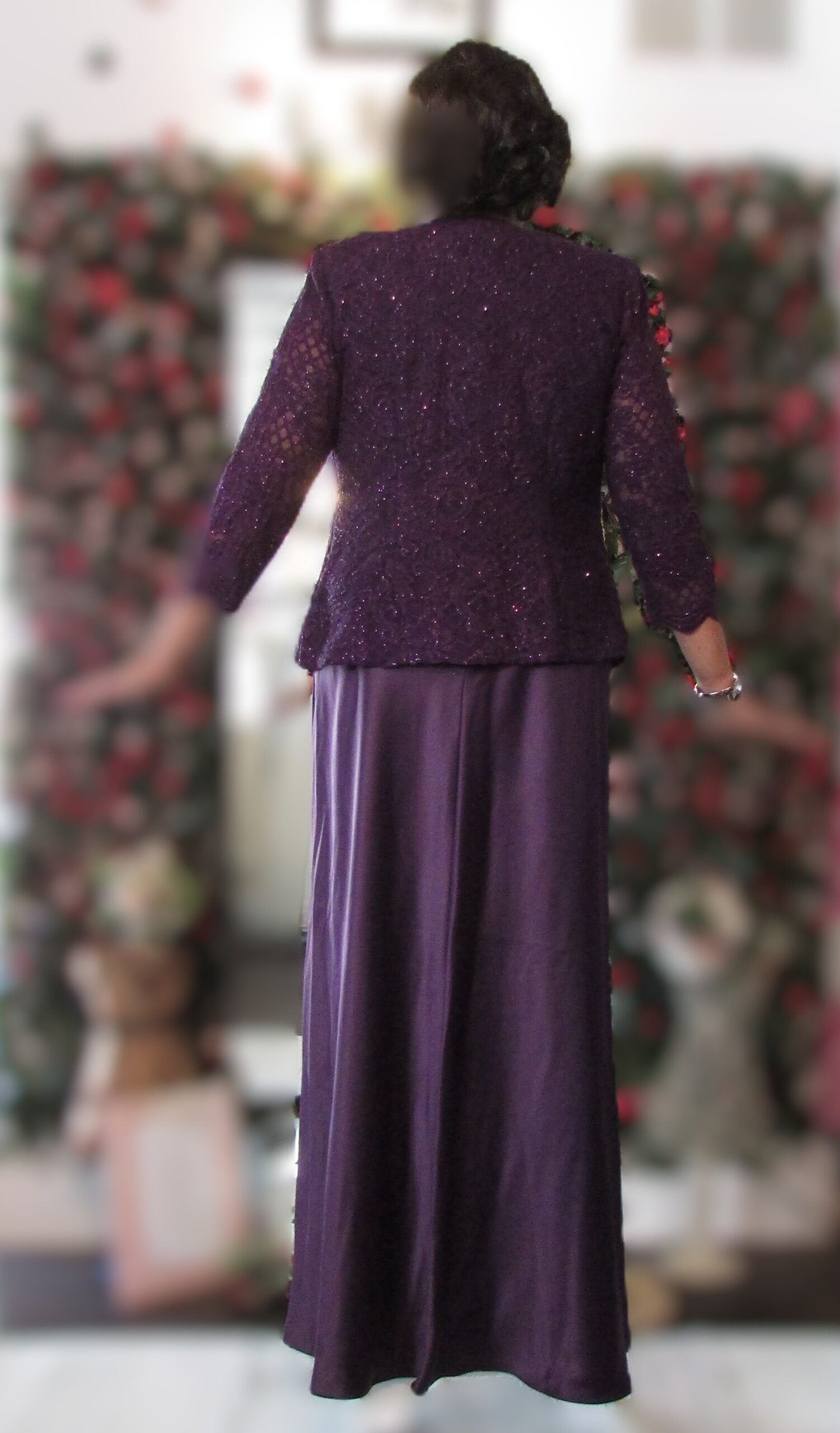 Alex Evenings Deep Purple Sleeveless Gown w/ 3/4 Sleeve Jacket Size 12 - Image 3