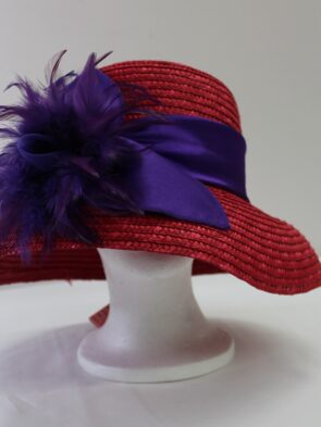 Unbranded Red Hat w Purpe Ribbon