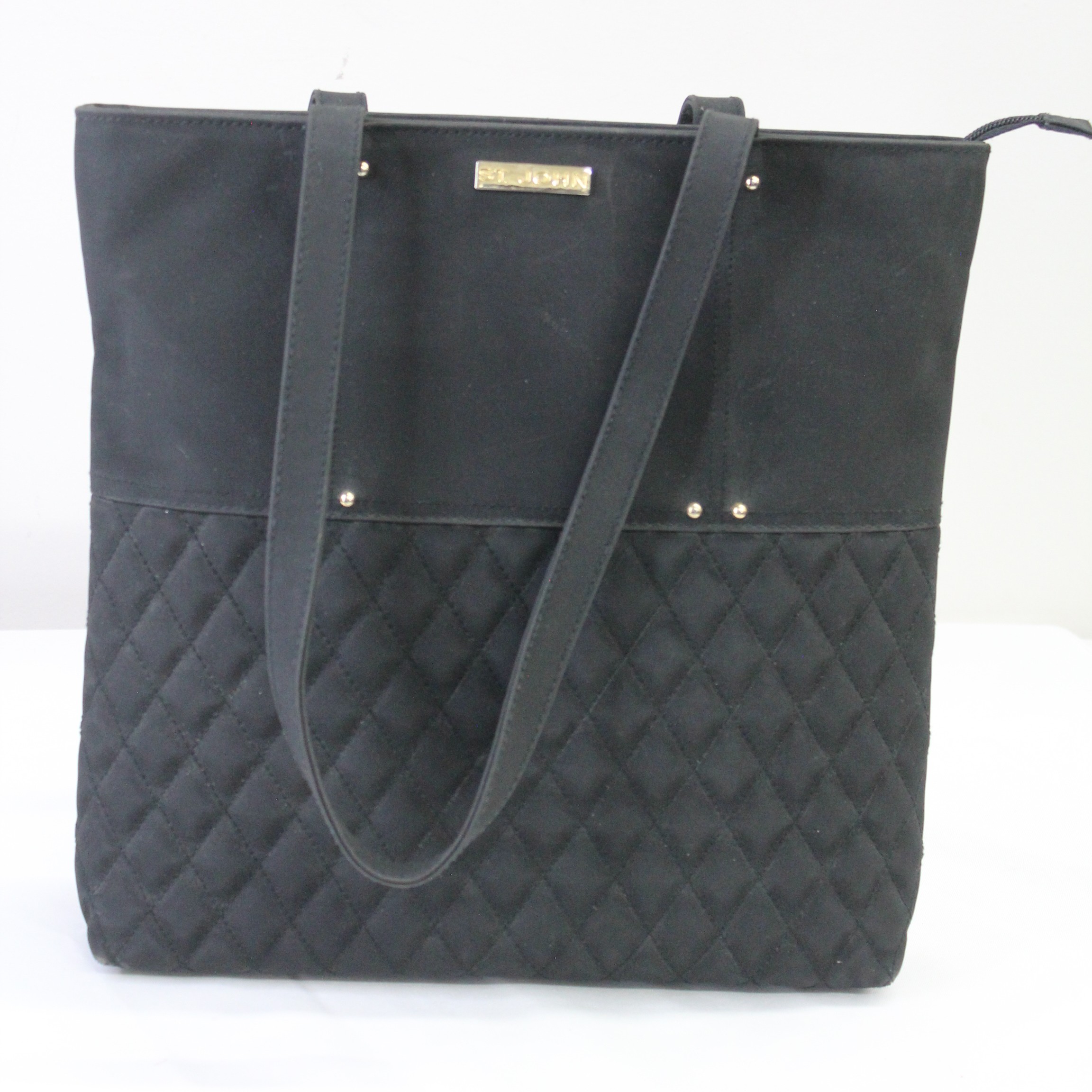 St. John Vintage Black Fabric Tote