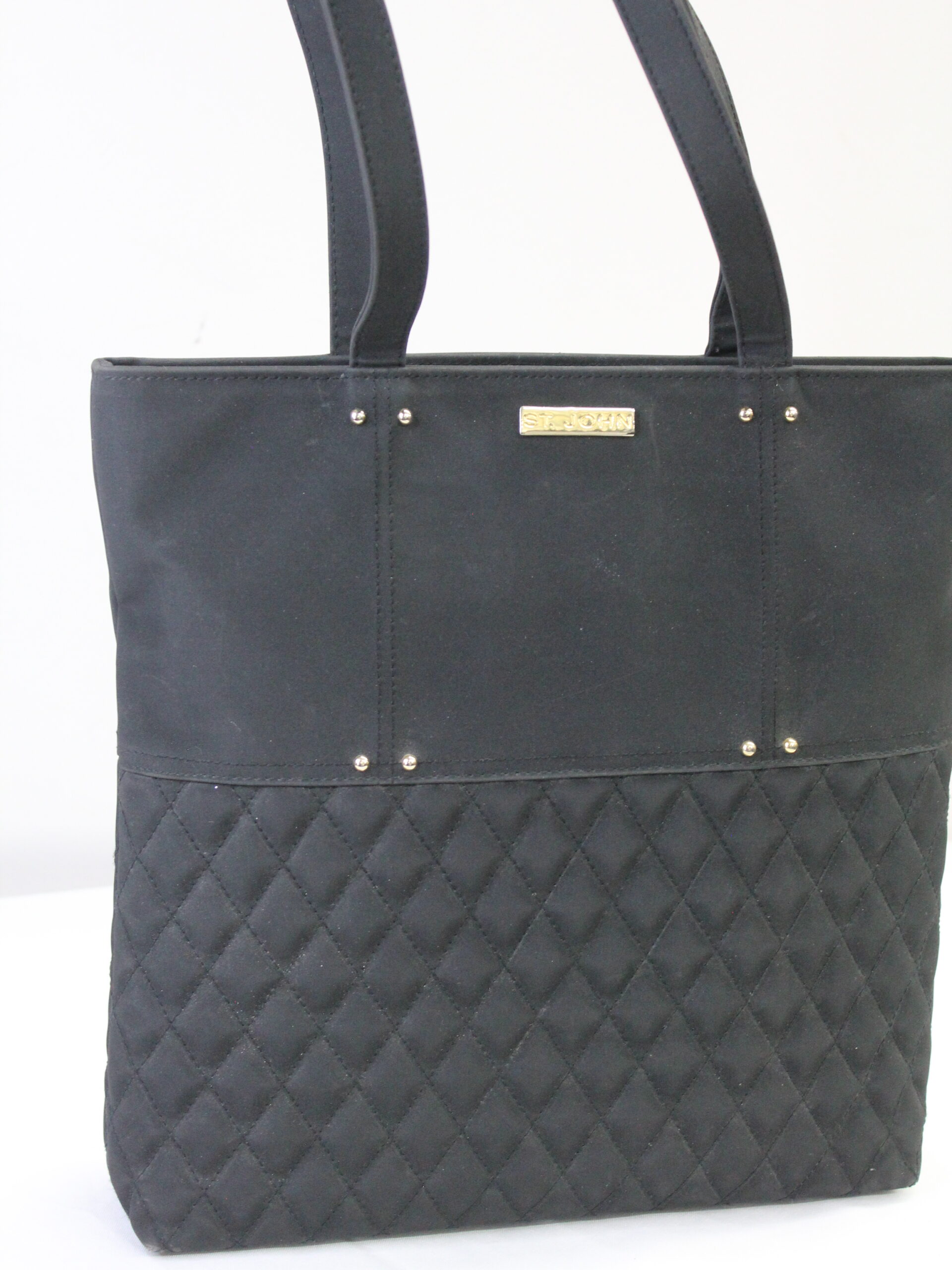 St. John Vintage Black Fabric Tote - Image 2
