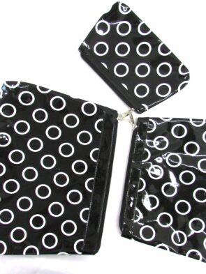 Murval Black & White Vinyl 3 Piece Clutch Set