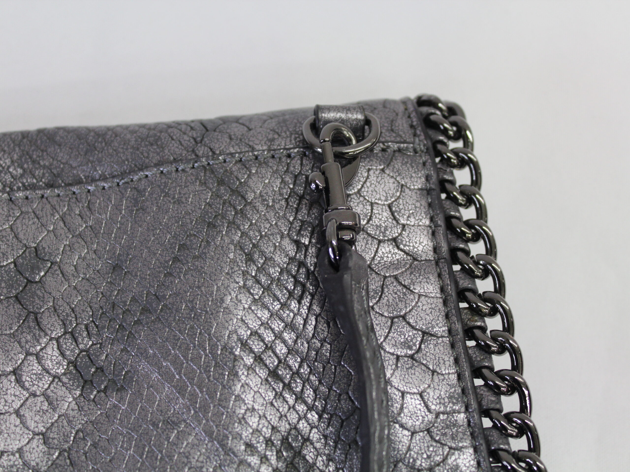 Guess Silver Metallic Clutch Purse - Image 5