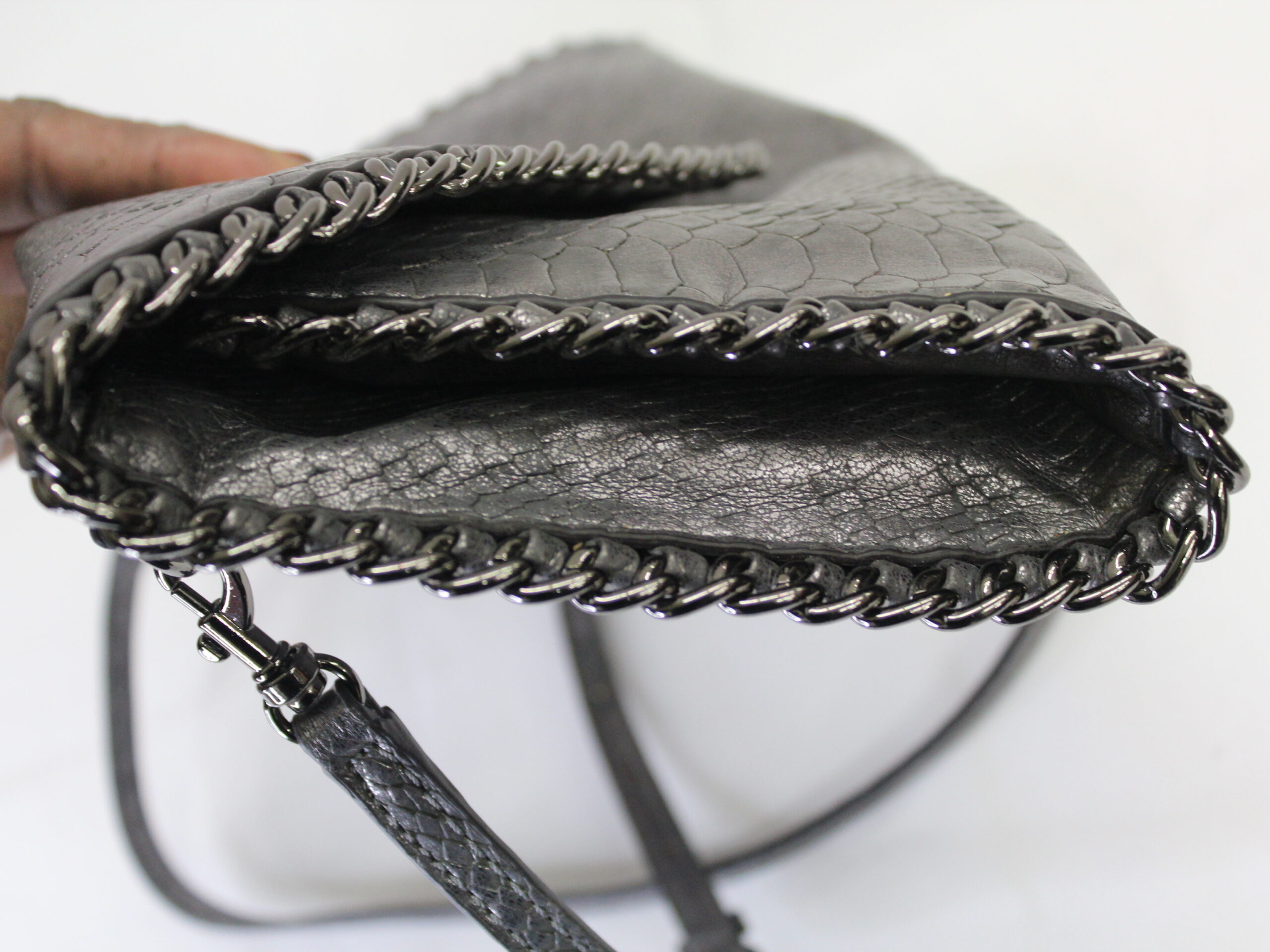 Guess Silver Metallic Clutch Purse - Image 6