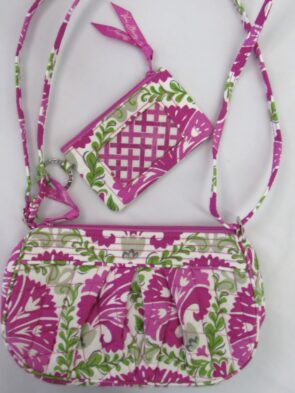 Vera Bradley Frannie Quilted Pink Floral Crossbody Bag