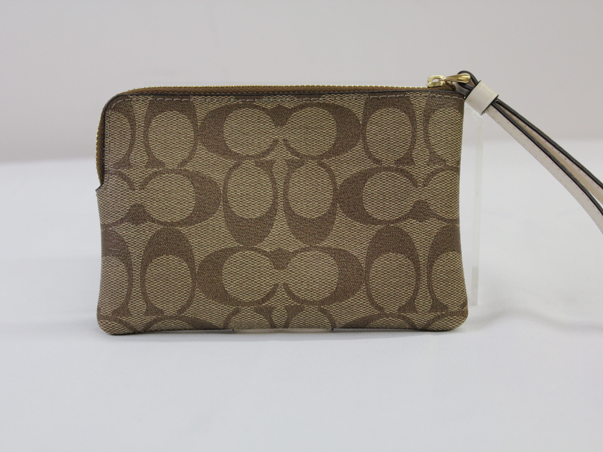 Coach Tan Signature Wristlet - Image 3