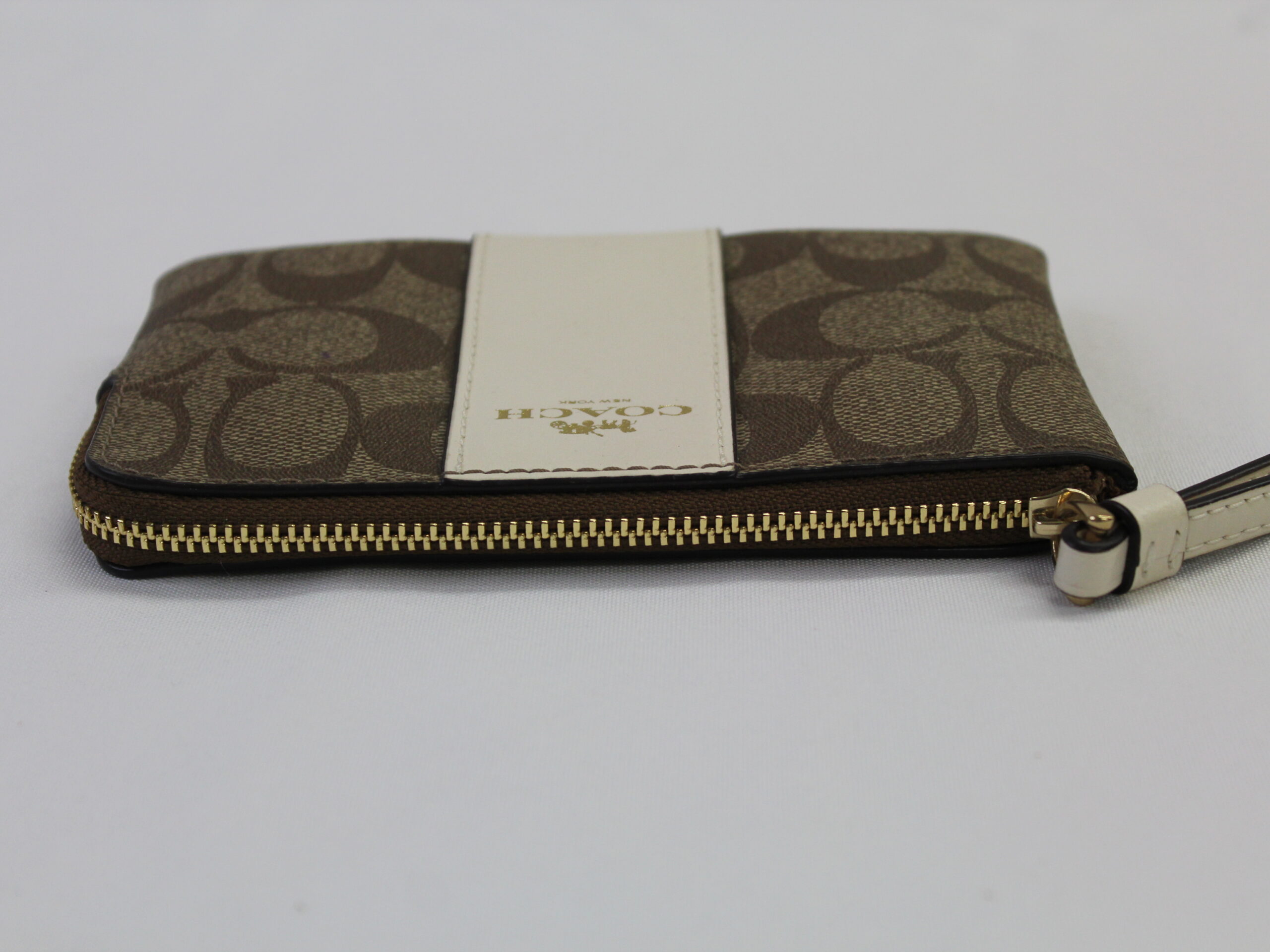 Coach Tan Signature Wristlet - Image 4