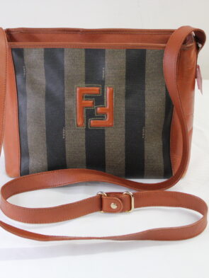 Fendi Vintage Striped Shoulder Crossbody Bag