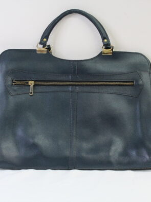 Atlas Vintage Leather Blue Tote with Strap