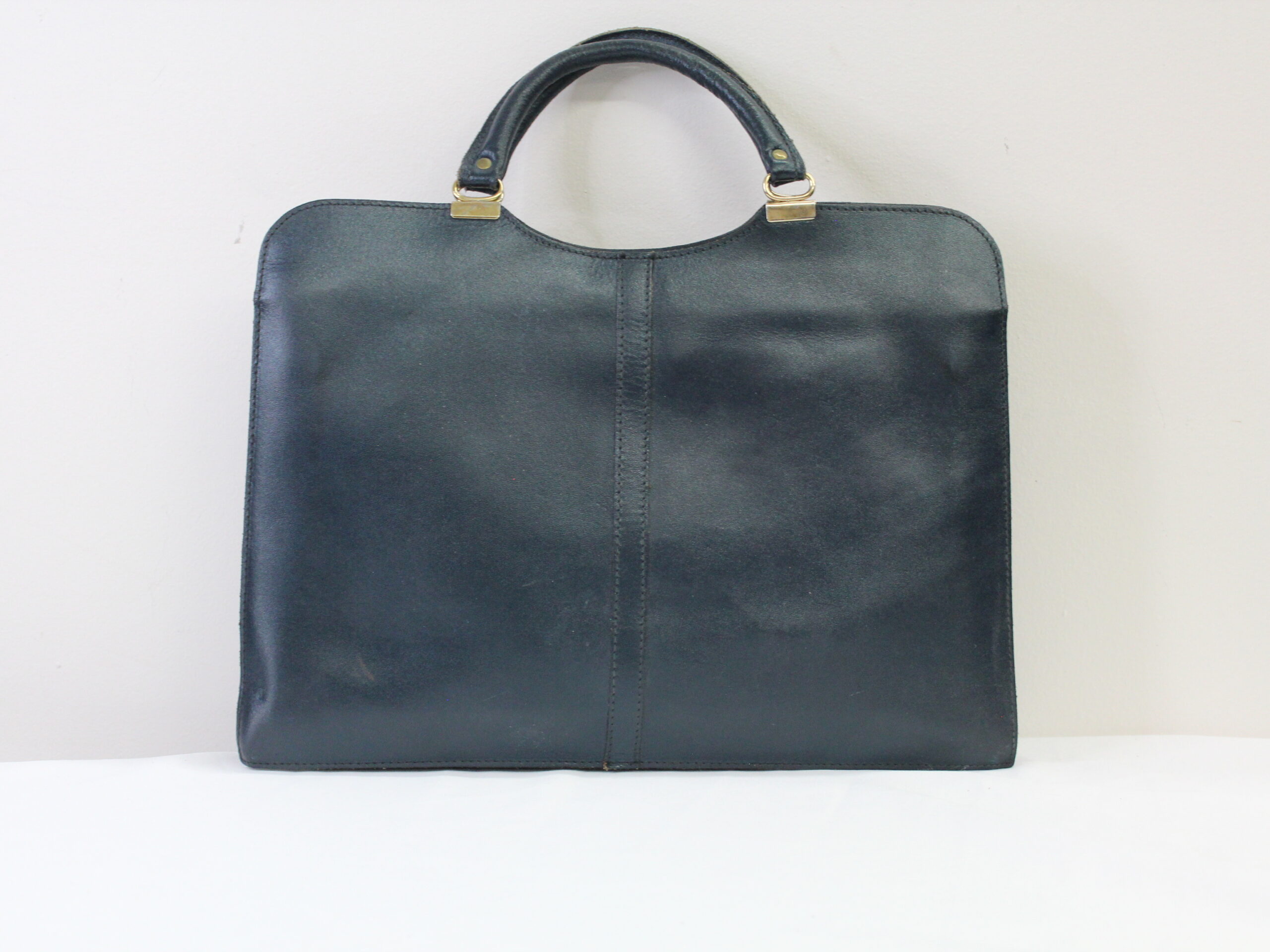 Atlas Vintage Leather Blue Tote with Strap - Image 2