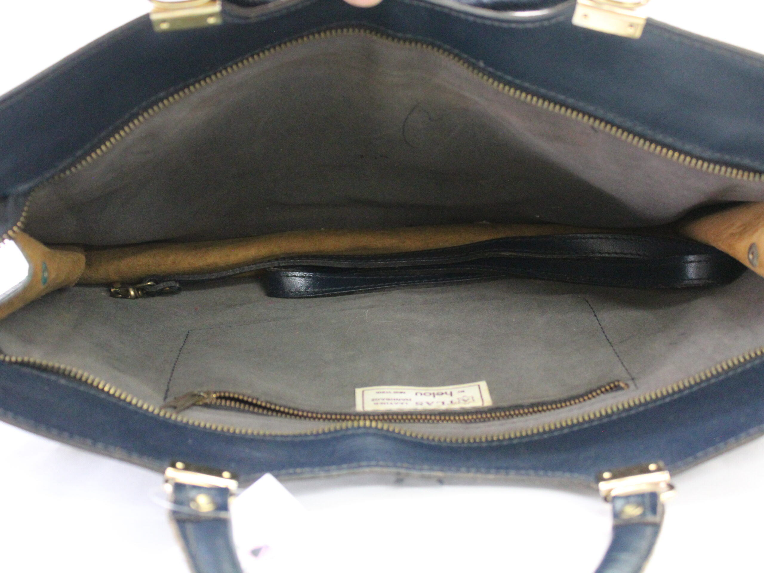 Atlas Vintage Leather Blue Tote with Strap - Image 5