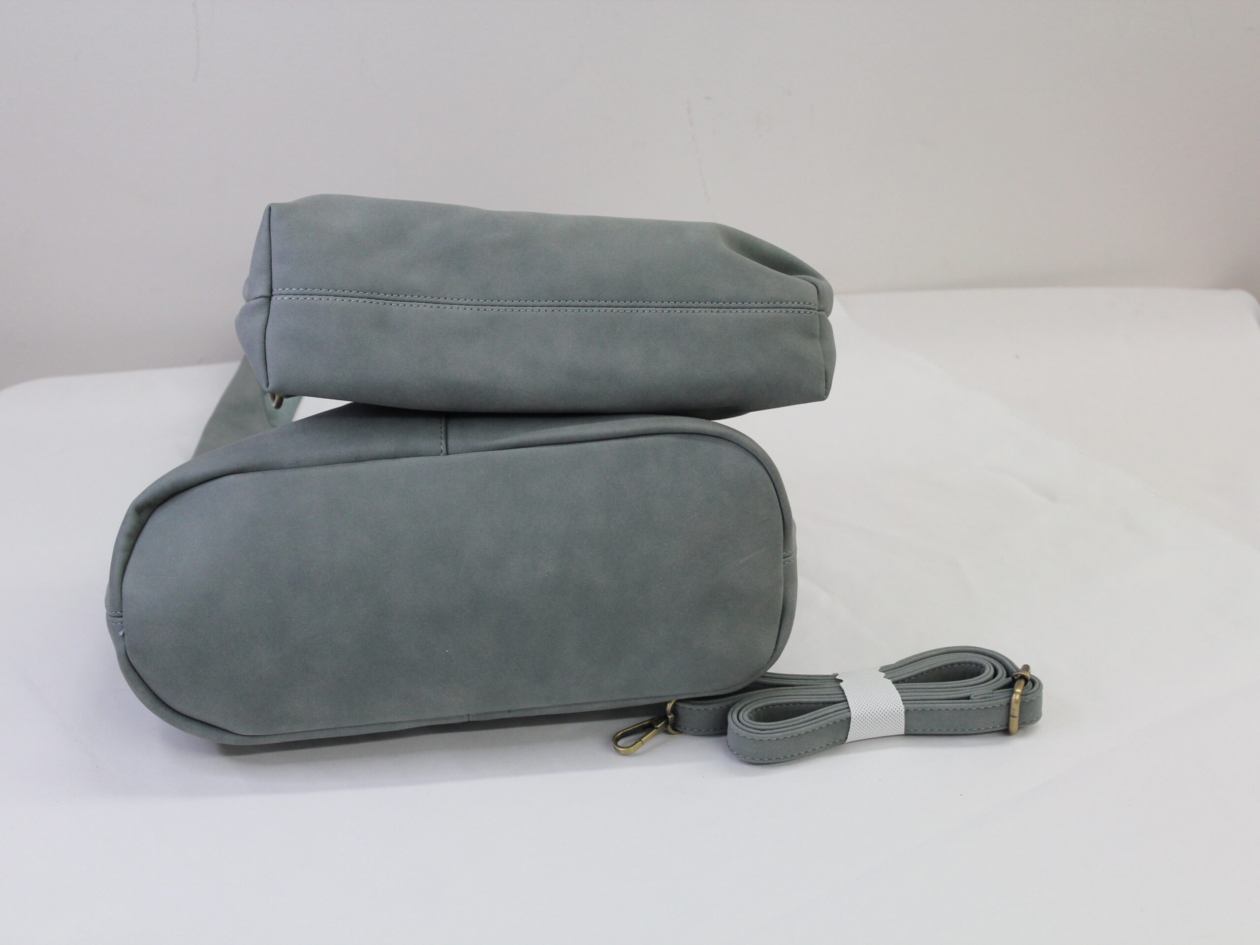 Joy Susan Vintage Gray Shoulder Suede Bag - Image 3