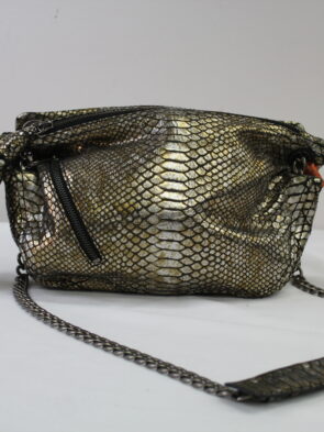 Botkier Vintage Gold Leather Crossbody Purse