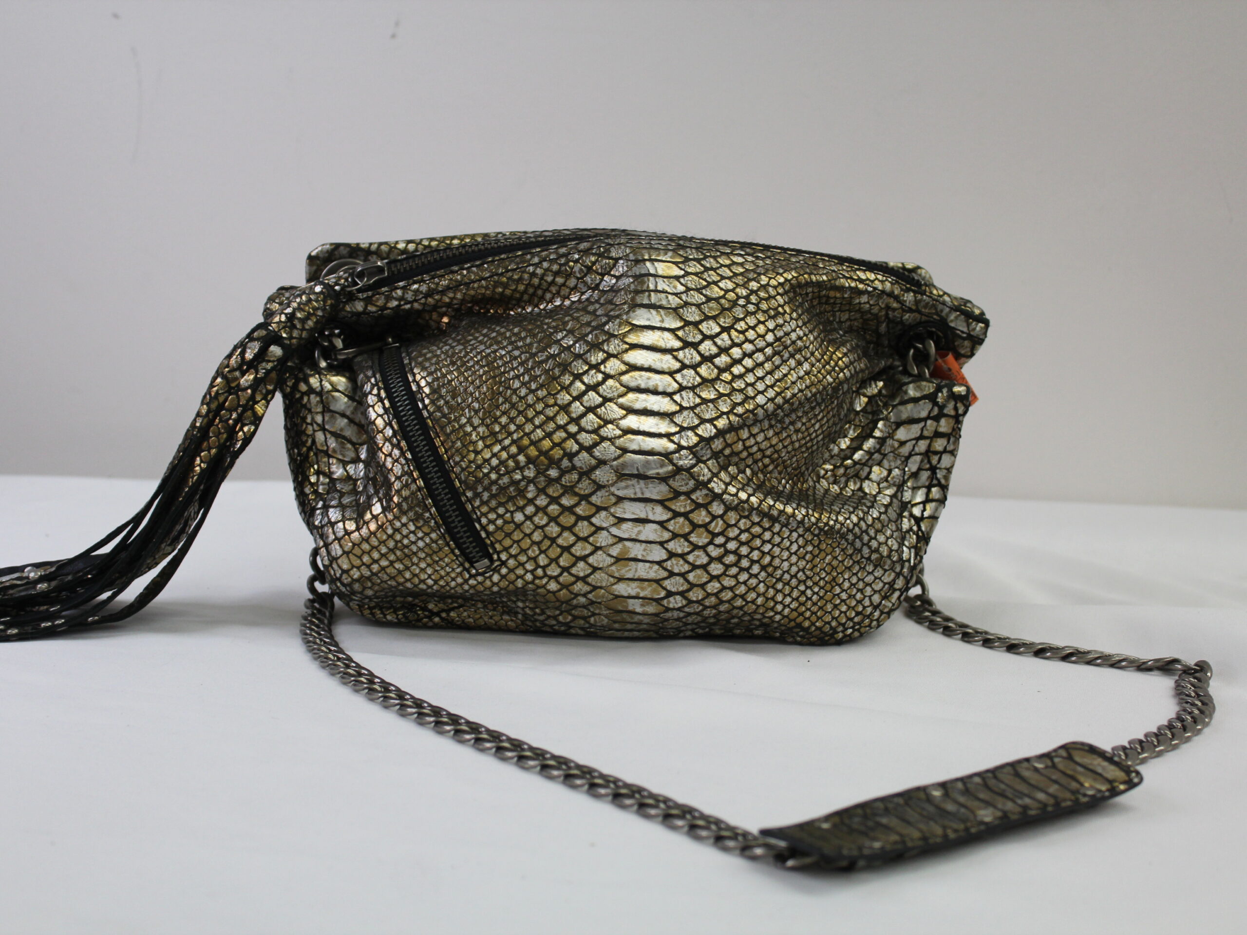 Botkier Vintage Gold Leather Crossbody Purse