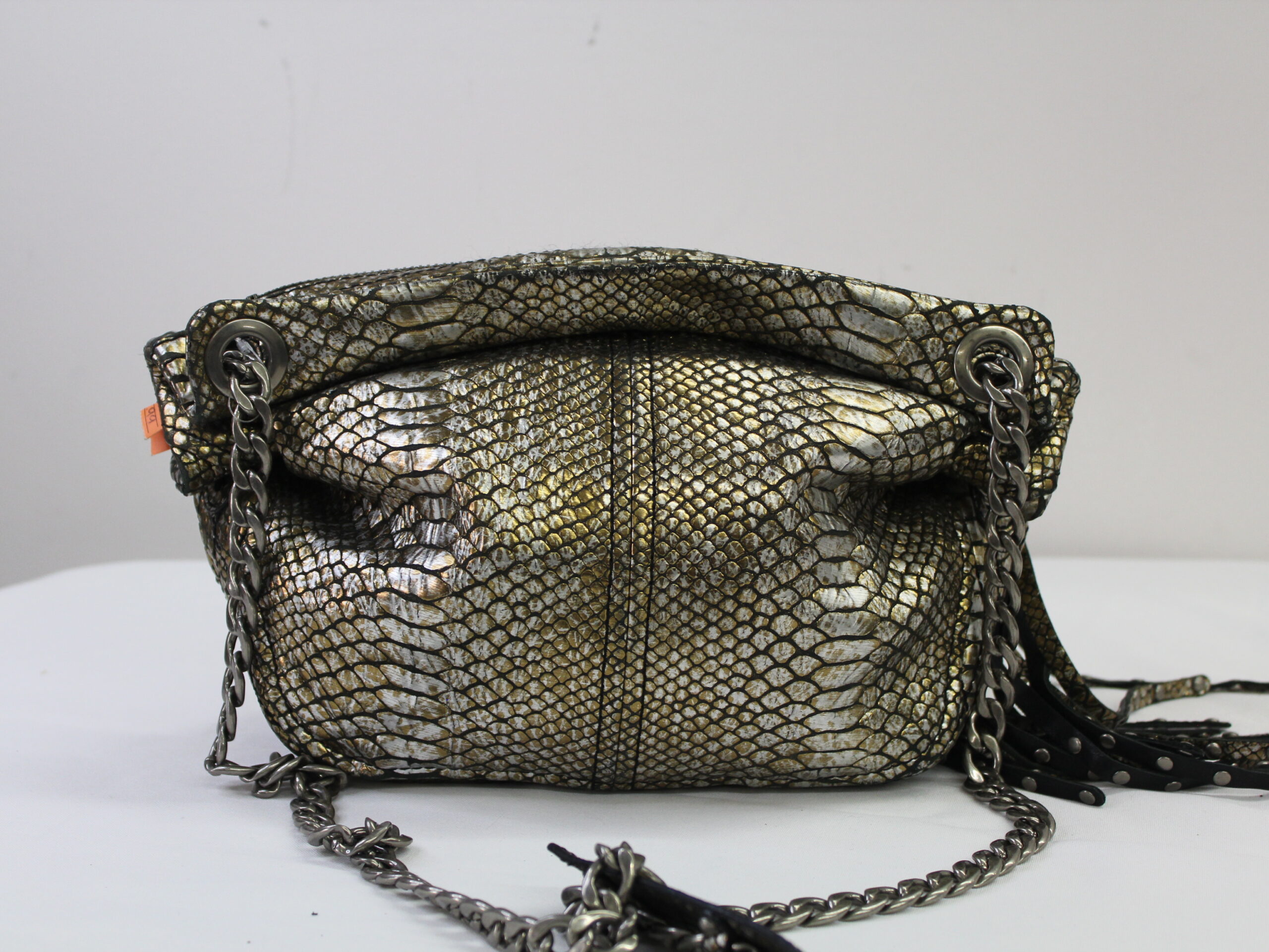 Botkier Vintage Gold Leather Crossbody Purse - Image 2