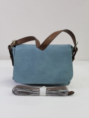 Joy Susan Vintage Blue Leather Shoulder Purse