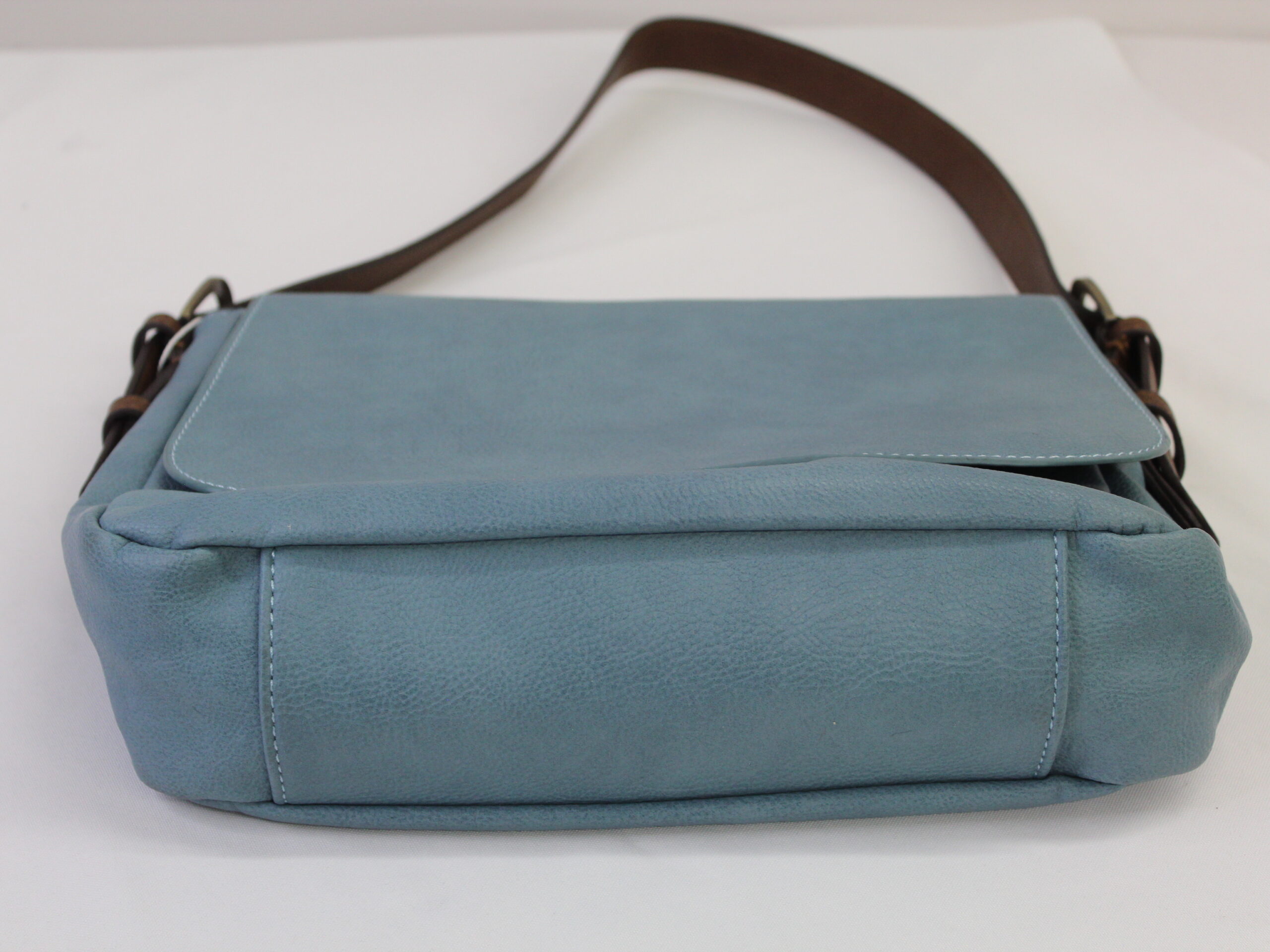 Joy Susan Vintage Blue Leather Shoulder Purse - Image 5