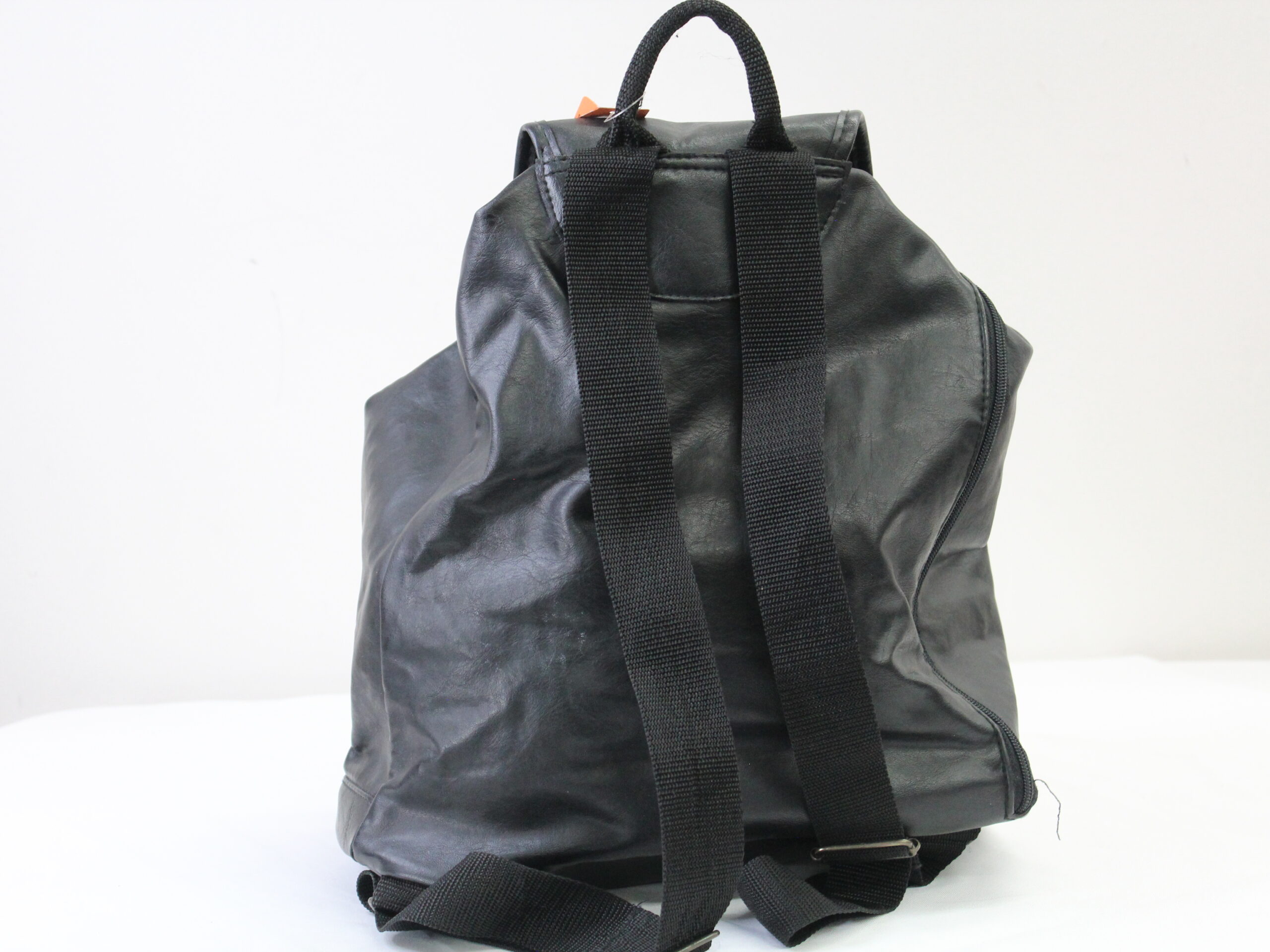 DuMonde Vintage Black Leather Backpack Purse - Image 2