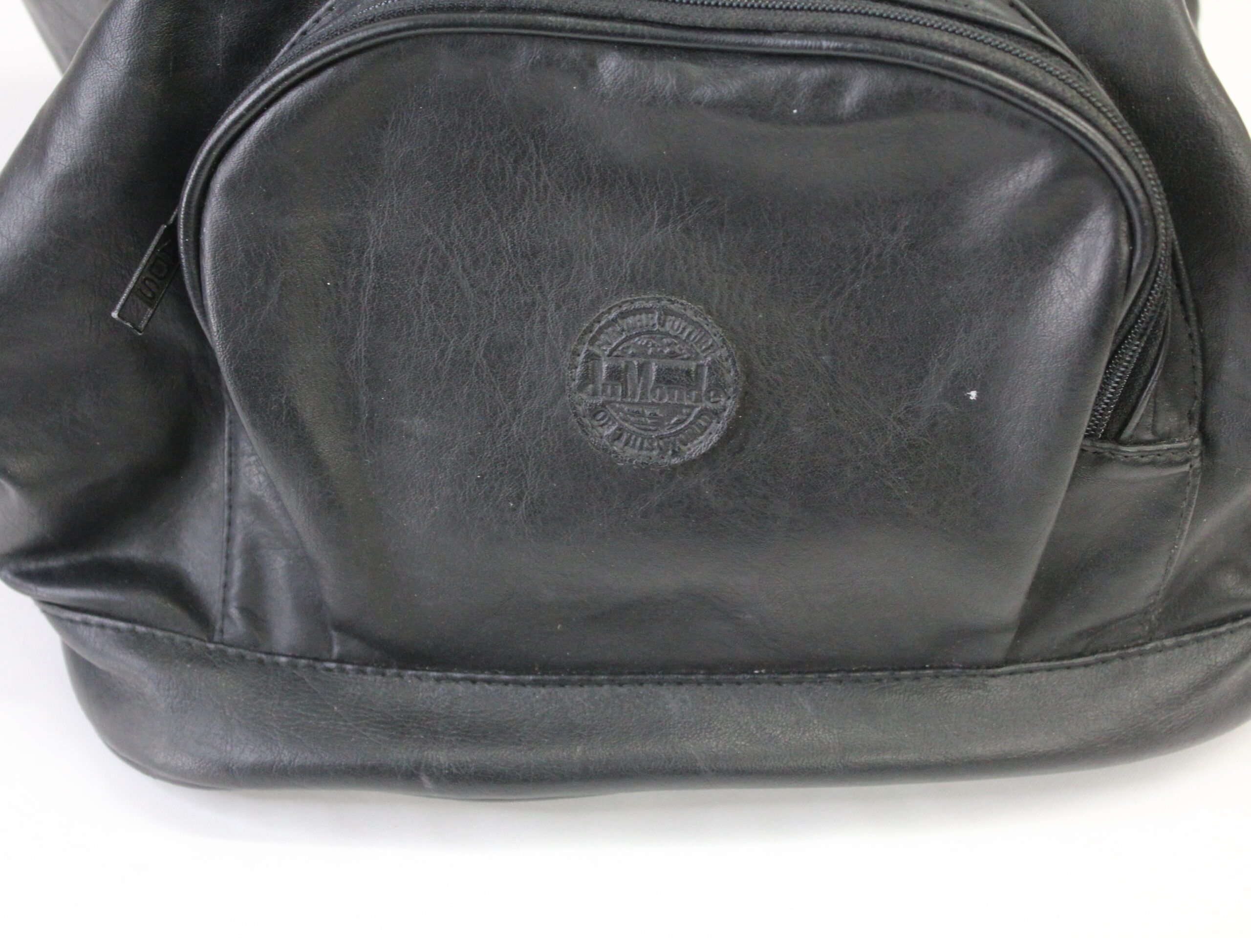 DuMonde Vintage Black Leather Backpack Purse - Image 4