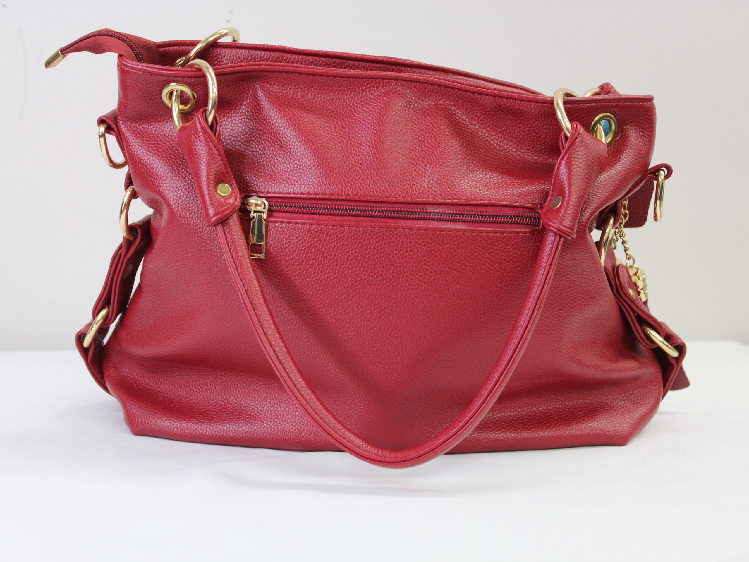 Designer Vintage Red Leather Shoulder Bag