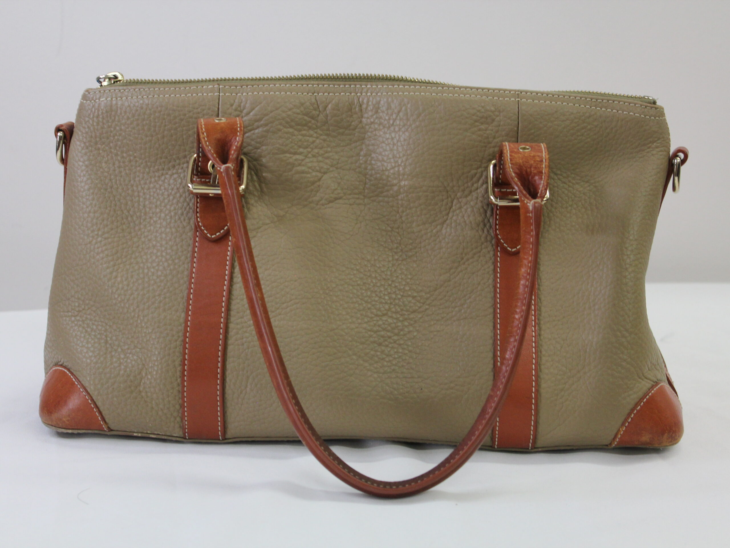 Dooney & Bourke Vintage Tan Leather Shoulder Bag - Image 5