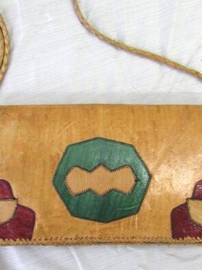 Handmade Vintage Tab Leather Crossbody Purse