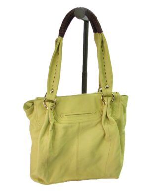 B Makowsky Vintage Yellow Leather Tote