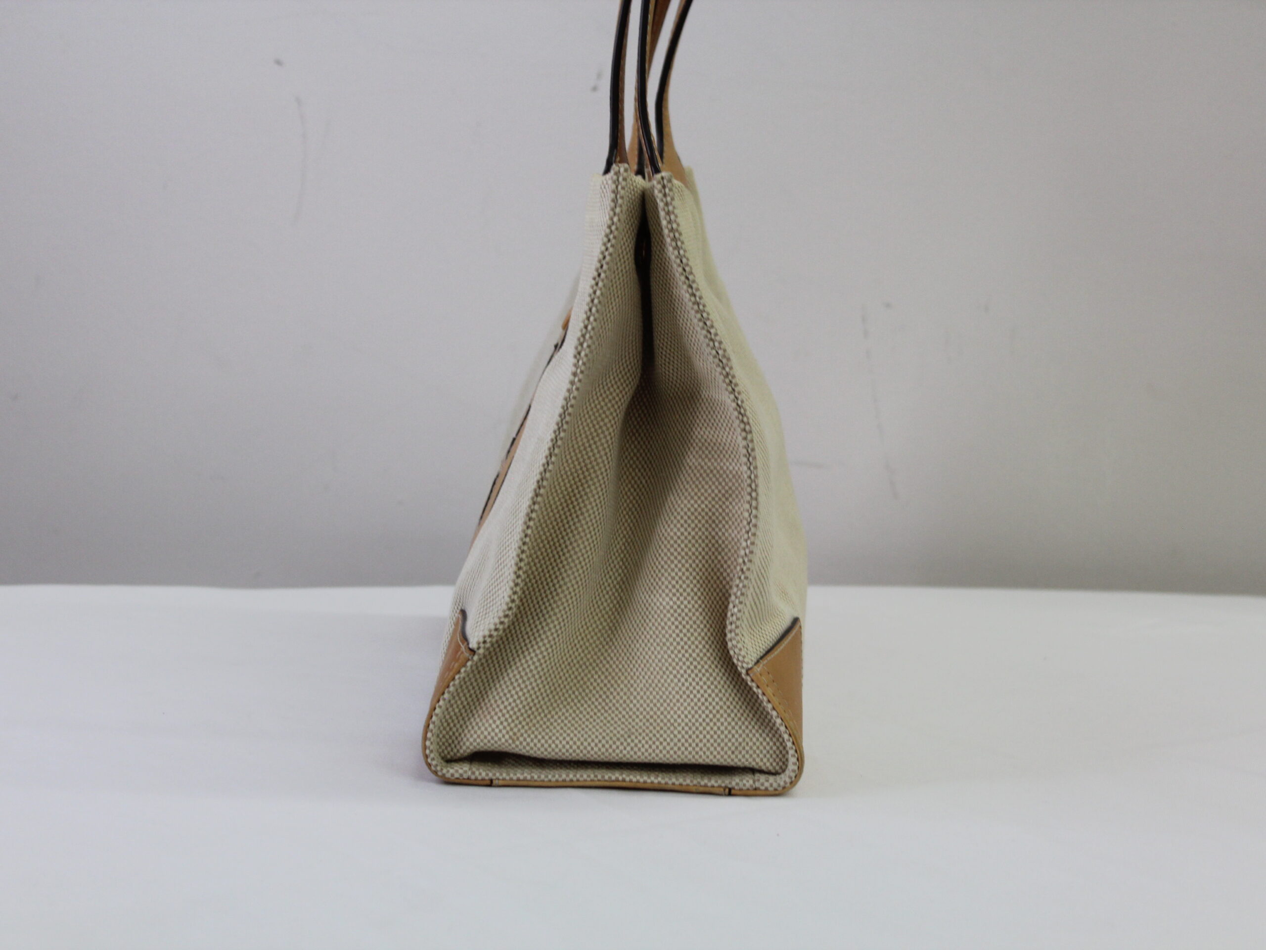 Tory Burch Vintage Tan Fabric Tote - Image 2