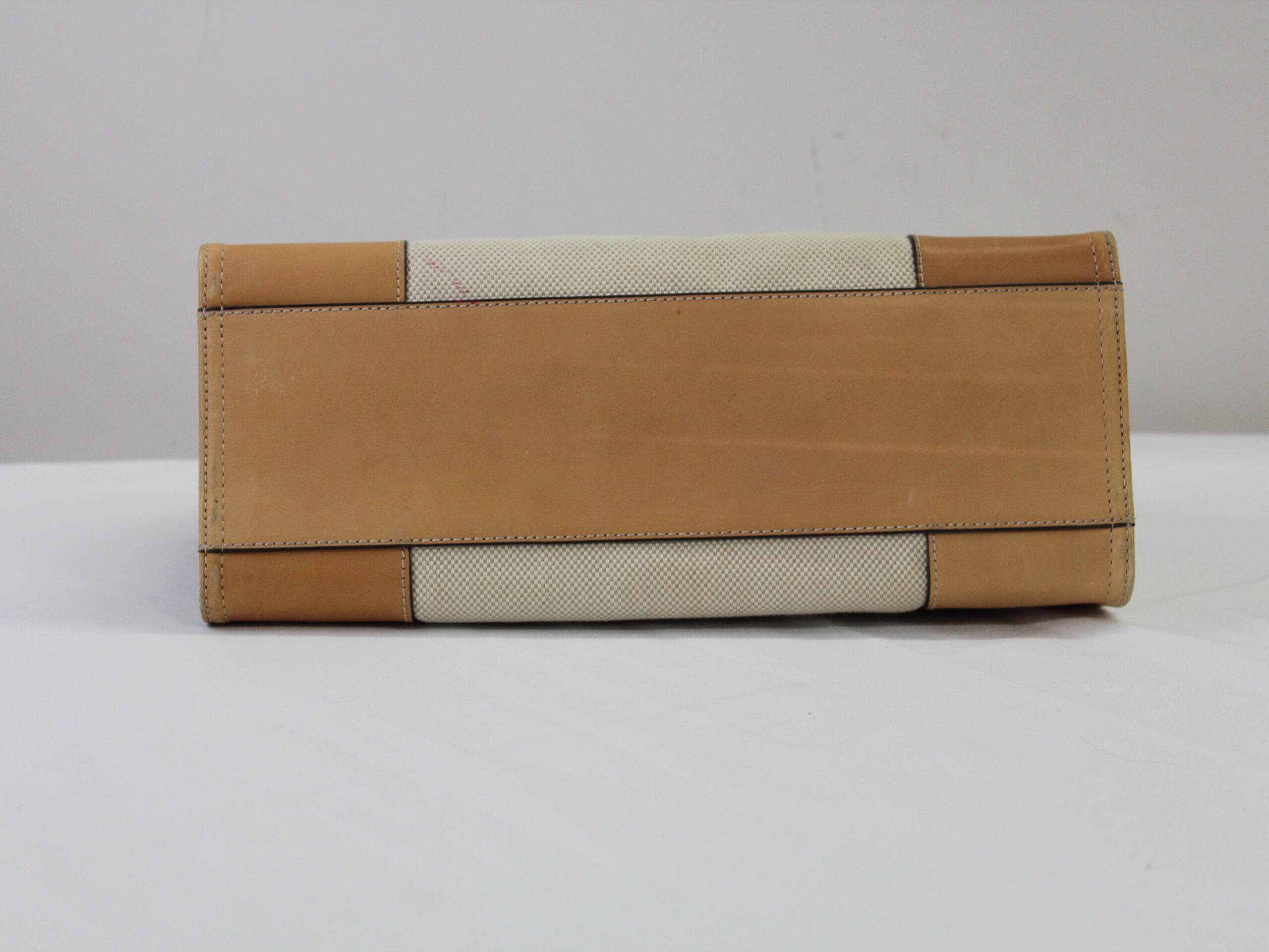 Tory Burch Vintage Tan Fabric Tote - Image 4