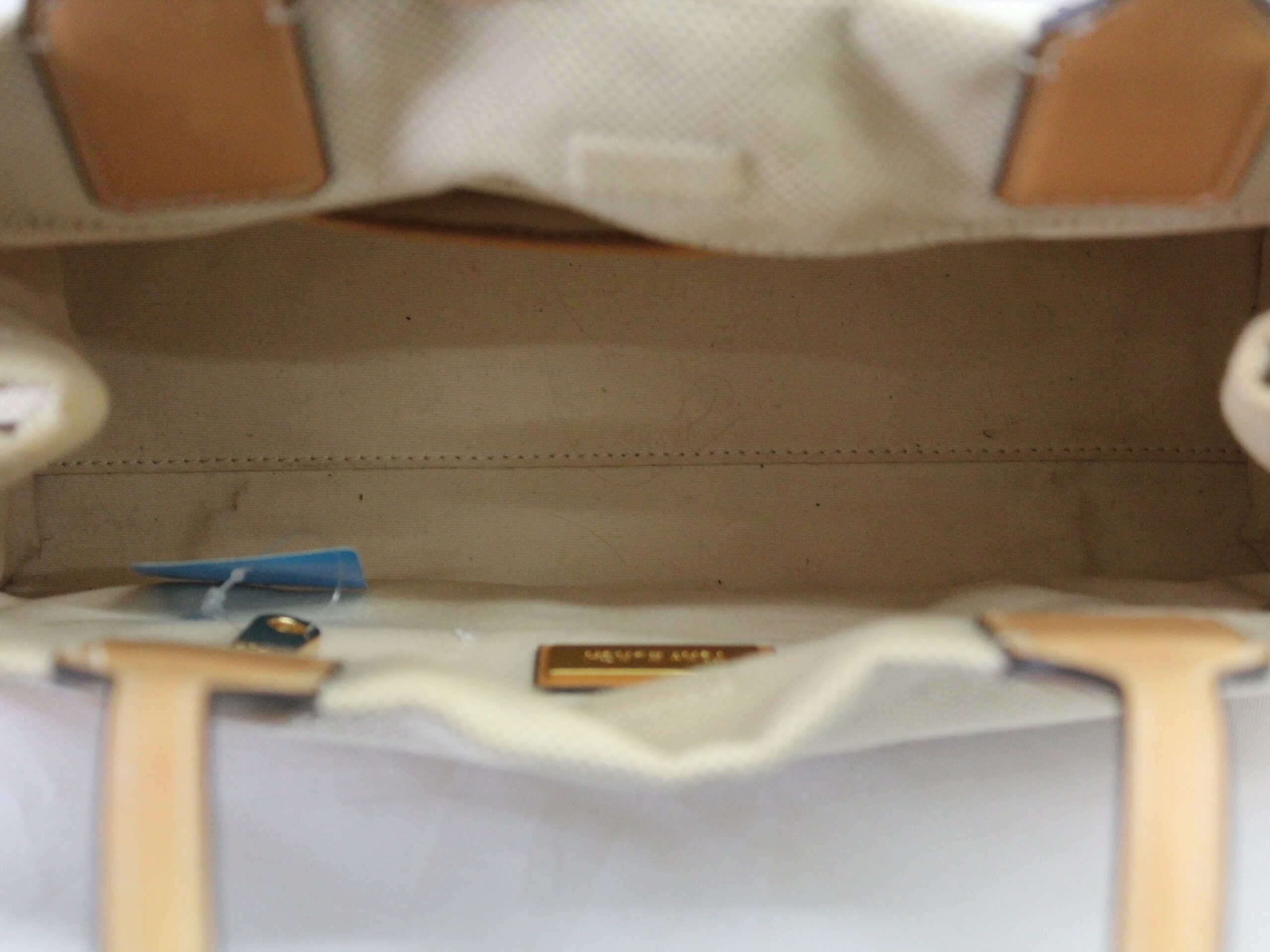 Tory Burch Vintage Tan Fabric Tote - Image 5