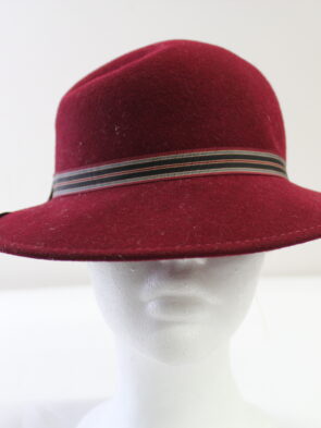 Doeskin Felt Vintage 100% Wool Burgundy Hat