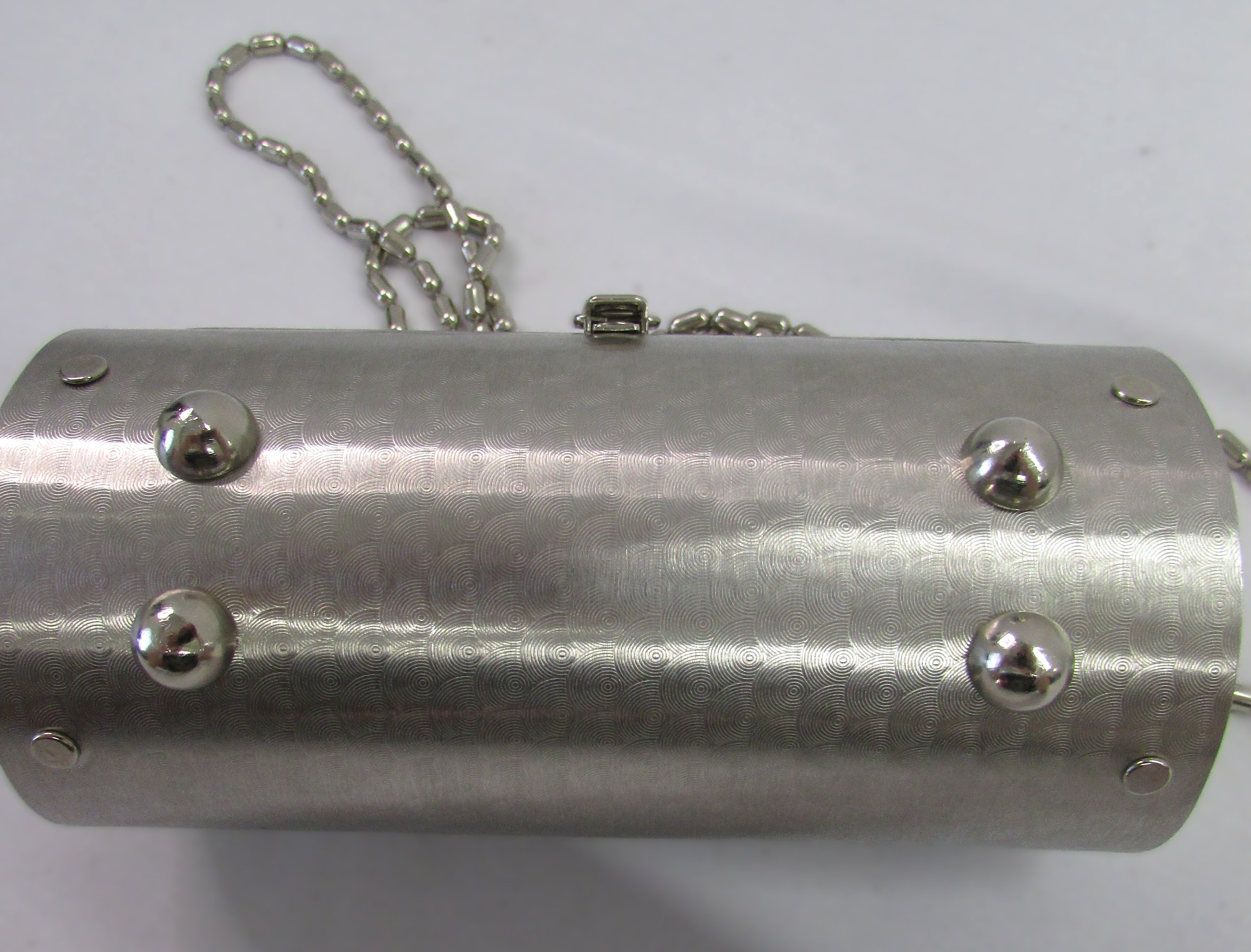 Vintage Cylinder Metal Crossbody Purse - Image 6