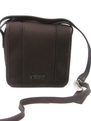 Coach New York Small Brown Micro Fabric Crossbody Bag