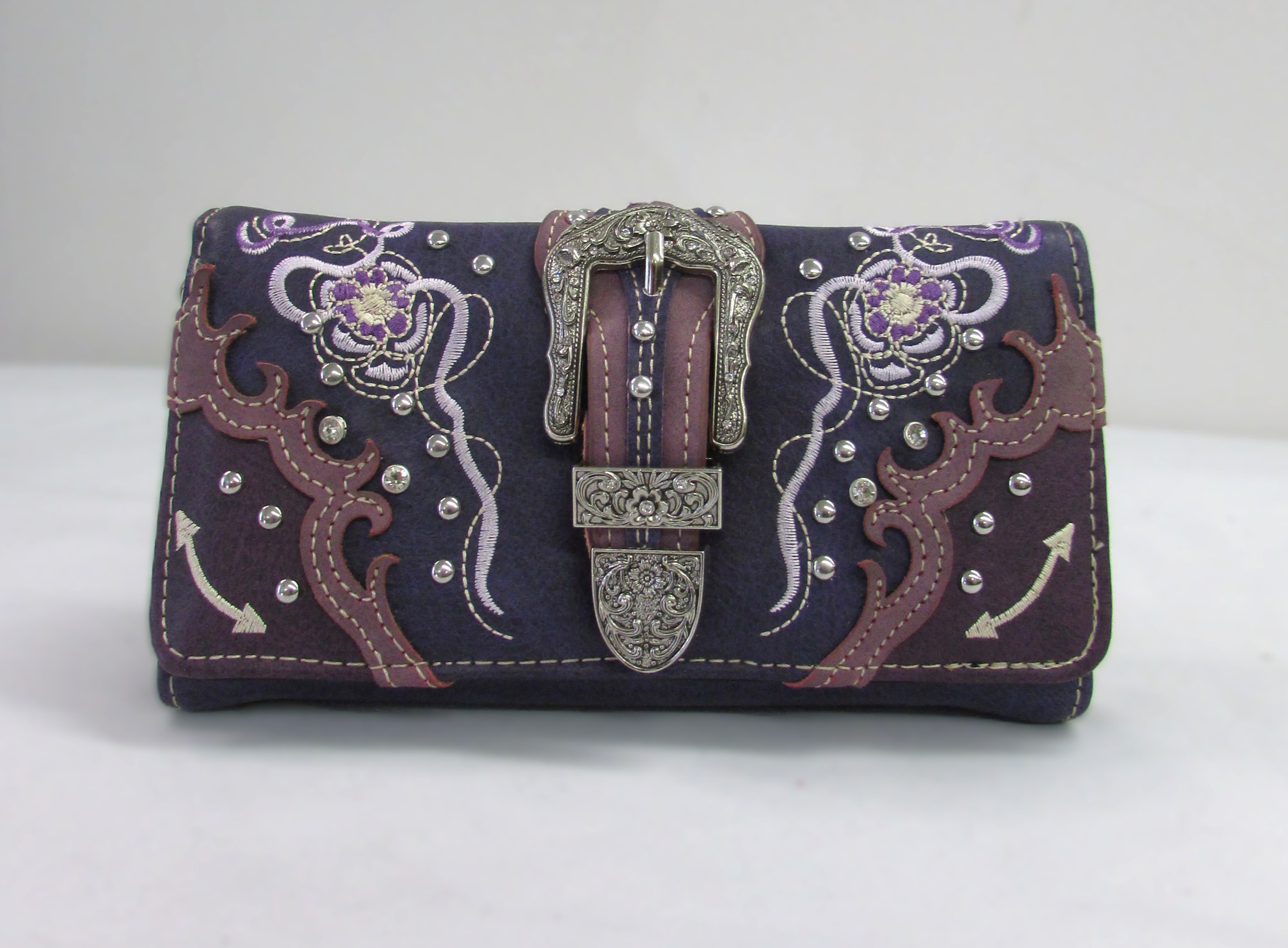Unbranded Crossbody Wallet Purse Purple with Buckle