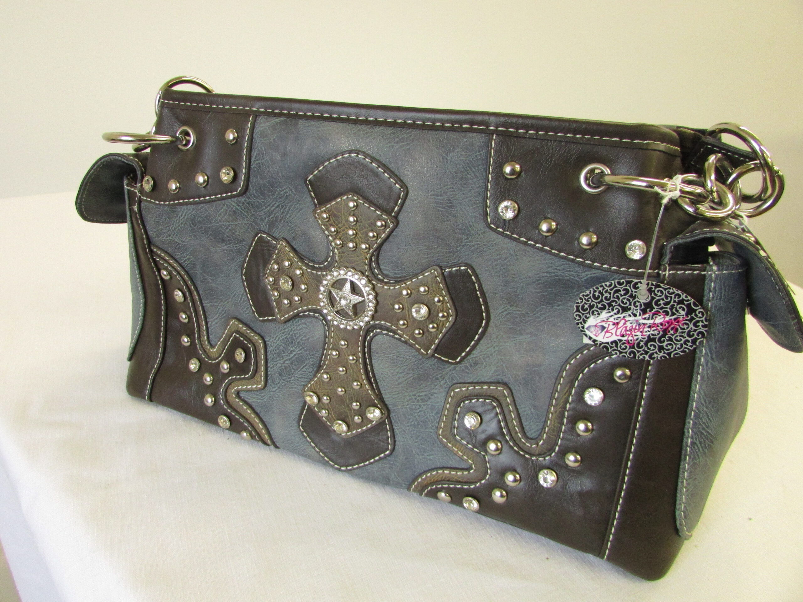 Blazin Roxx Vintage Leather Blue Tote